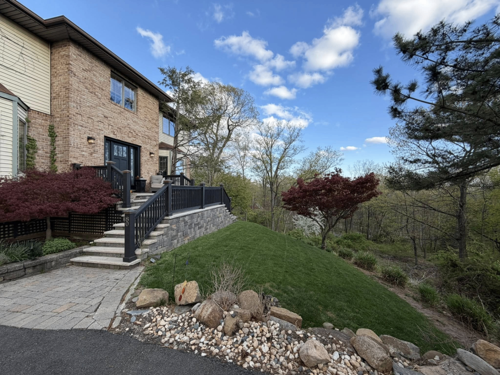 Stone bed and front entry